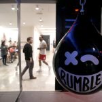 A water-filled punching bag hangs from the private studio at the Rumble boxing gym in the Financial District in San Francisco, Calif. on Tuesday, Dec. 18, 2018. (Photo By Paul Chinn/The San Francisco Chronicle via Getty Images)