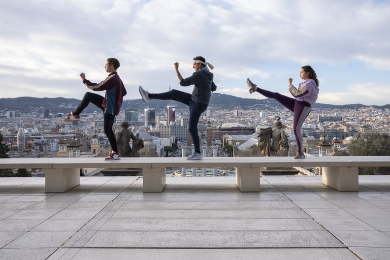 Cobra Kai. (L to R) Tanner Buchanan as Robby Keene, Ralph Macchio as Daniel LaRusso, Mary Mouser as Samantha LaRusso in Cobra Kai. Cr. Curtis Bonds Baker/Netflix © 2024