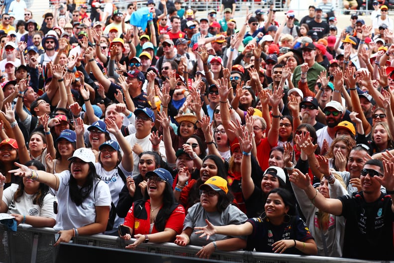 AUSTIN, TEXAS - OCTOBER 18: Fans enjoy the atmosphere at the fan stage prior to practice ahead of the F1 Grand Prix of United States at Circuit of The Americas on October 18, 2024 in Austin, Texas. (Photo by Peter Fox - Formula 1/Formula 1 via Getty Image