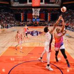 PHOENIX, AZ - JULY 20: Brionna Jones #42 of Team WNBA drives to the basket during the game against the USA Basketball Women's National Team during the 2024 WNBA All Star Game on July 20, 2024 at Footprint Center in Phoenix, Arizona. NOTE TO USER: User exp